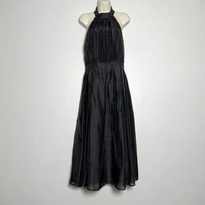 Freemarket Baltic Born Womens Pleated Dress Large Black Chiffon‎ Lightweight